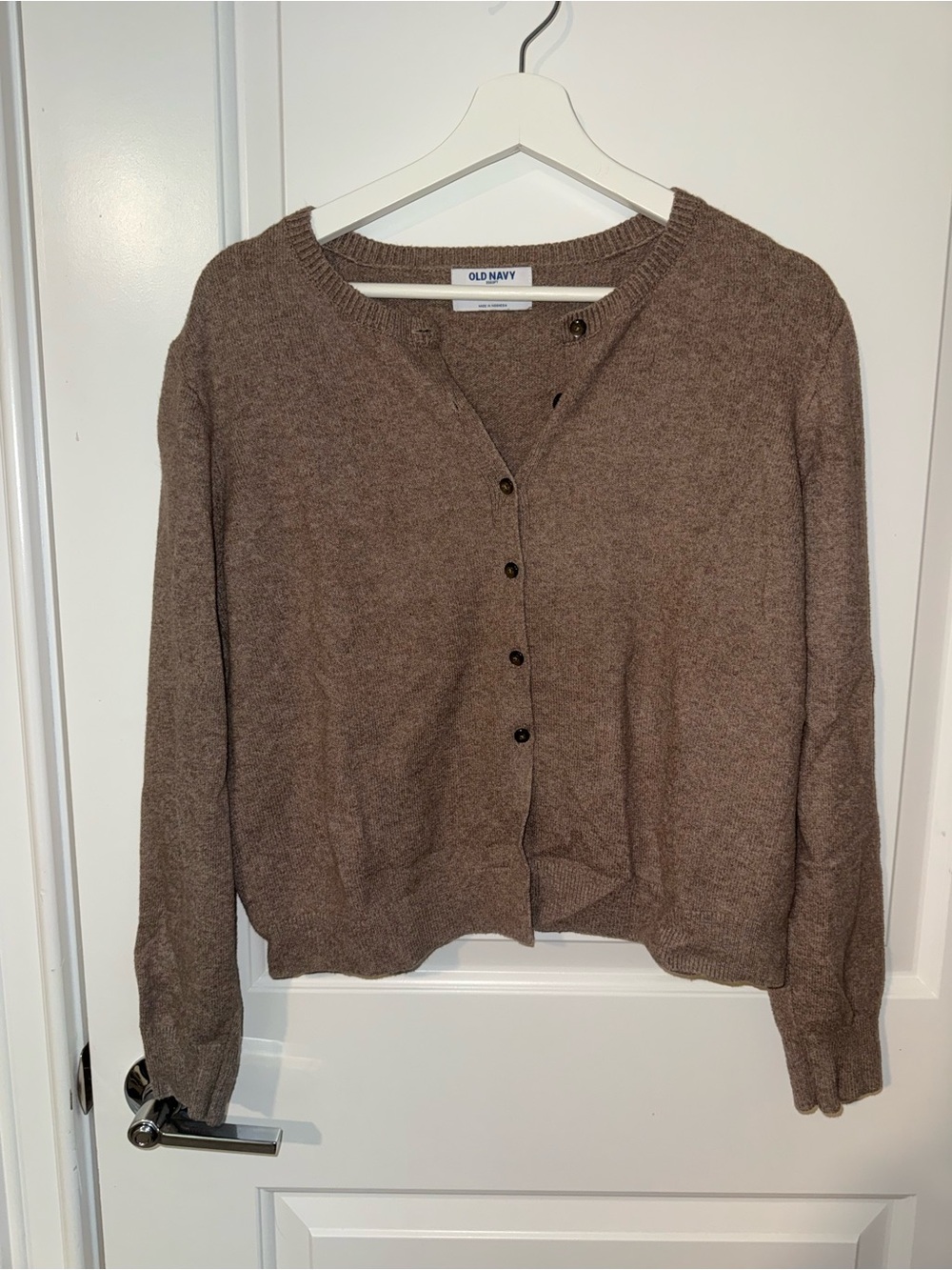 Old Navy Women's Taupe Brown Button-Front Cardigan